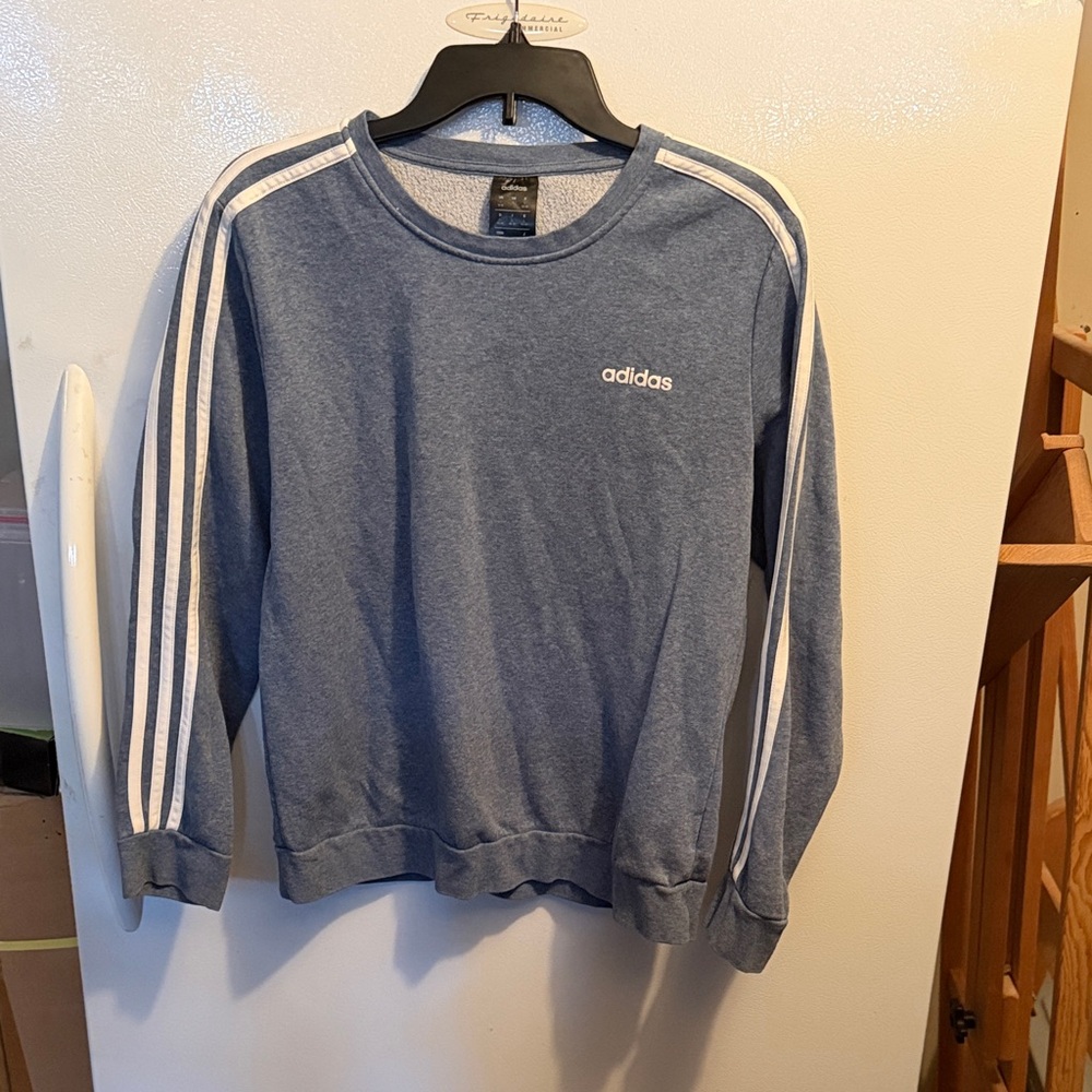 Adidas Blue and White Sweatshirt